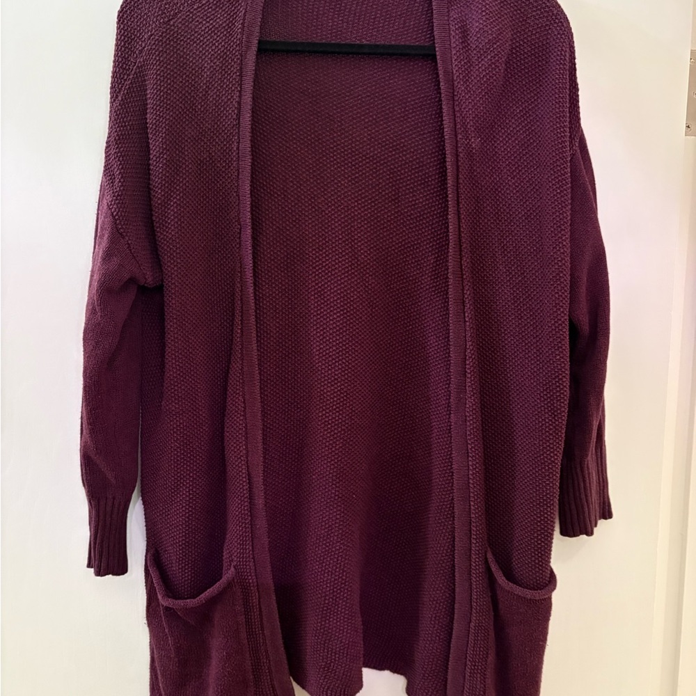 American Eagle Purple Open Front Cardigan Sweater